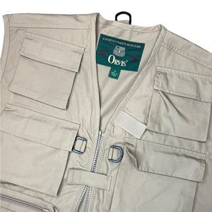New Vintage Orvis Fly Fishing Vest Size S Utility Full Zip Tan Tactical
